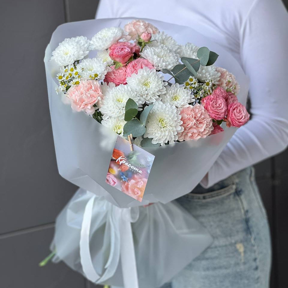 Букет розовая нежность