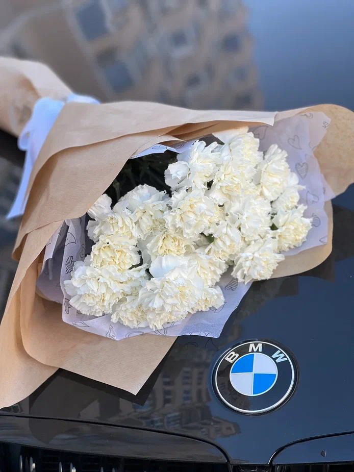 21 белый диантус в оформление