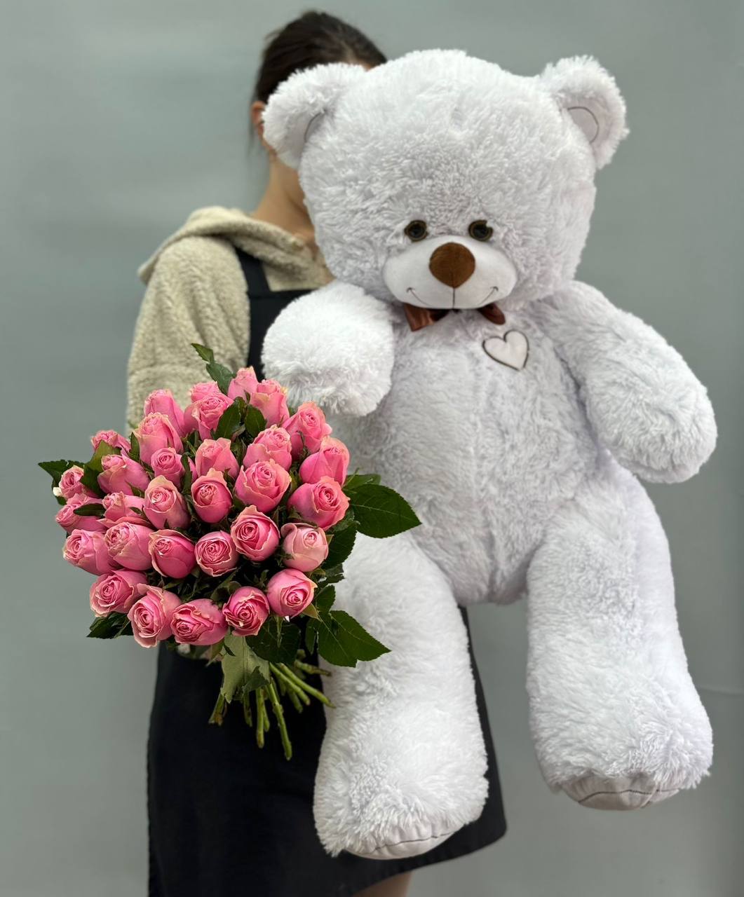 31 роза + медведь 
