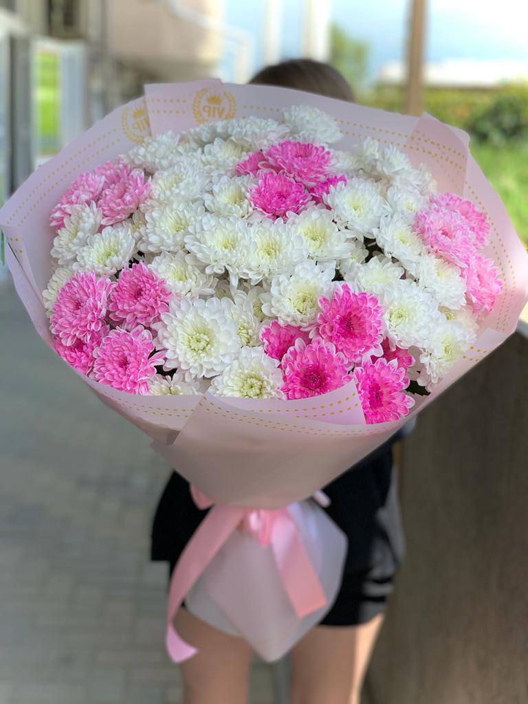 17 ярких хризантем оформление