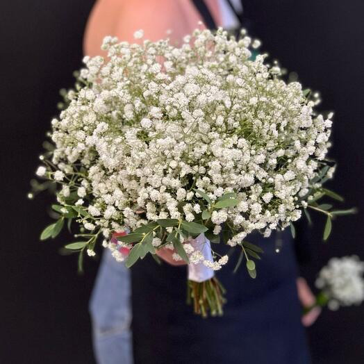 Свадебный букет из гипсофилы