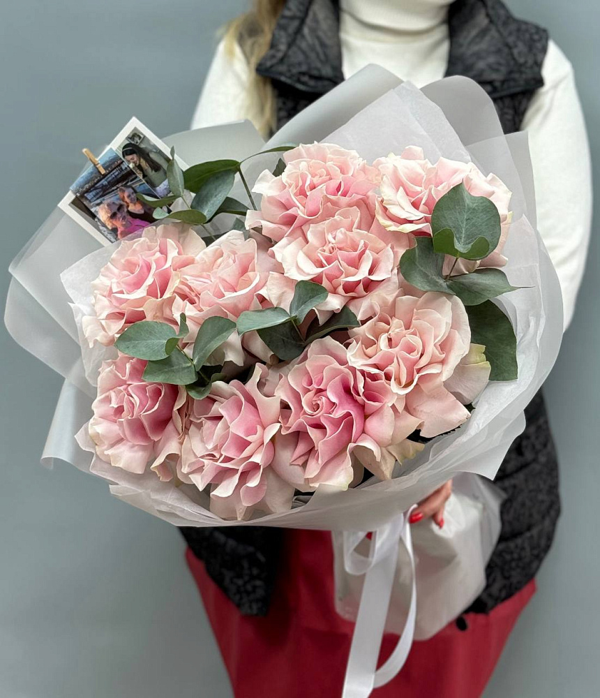 9 французских роз в оформление