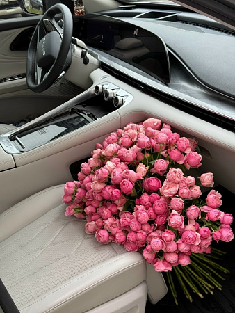 45 веток кустовой розы под ленту